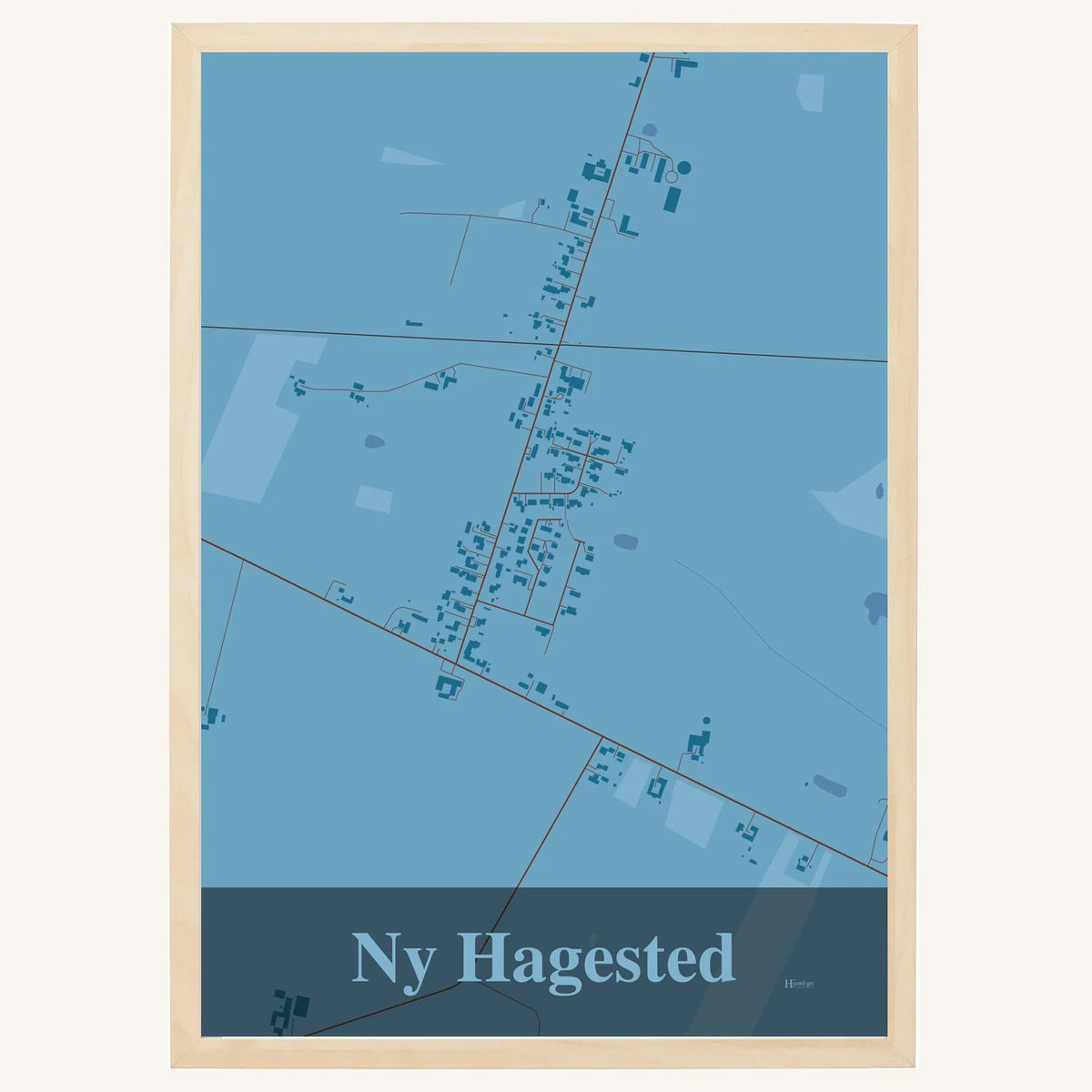 Ny Hagested plakat – Firkantet 2026 – Lys pastel blå