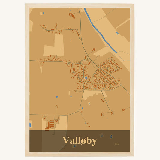 Valløby plakat – Firkantet 2026 – Lys pastel brun