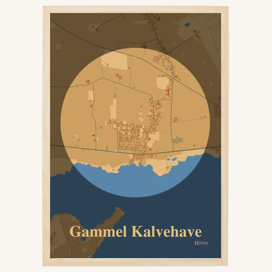 Gammel Kalvehave plakat – Centrum 2026 – Lys pastel brun
