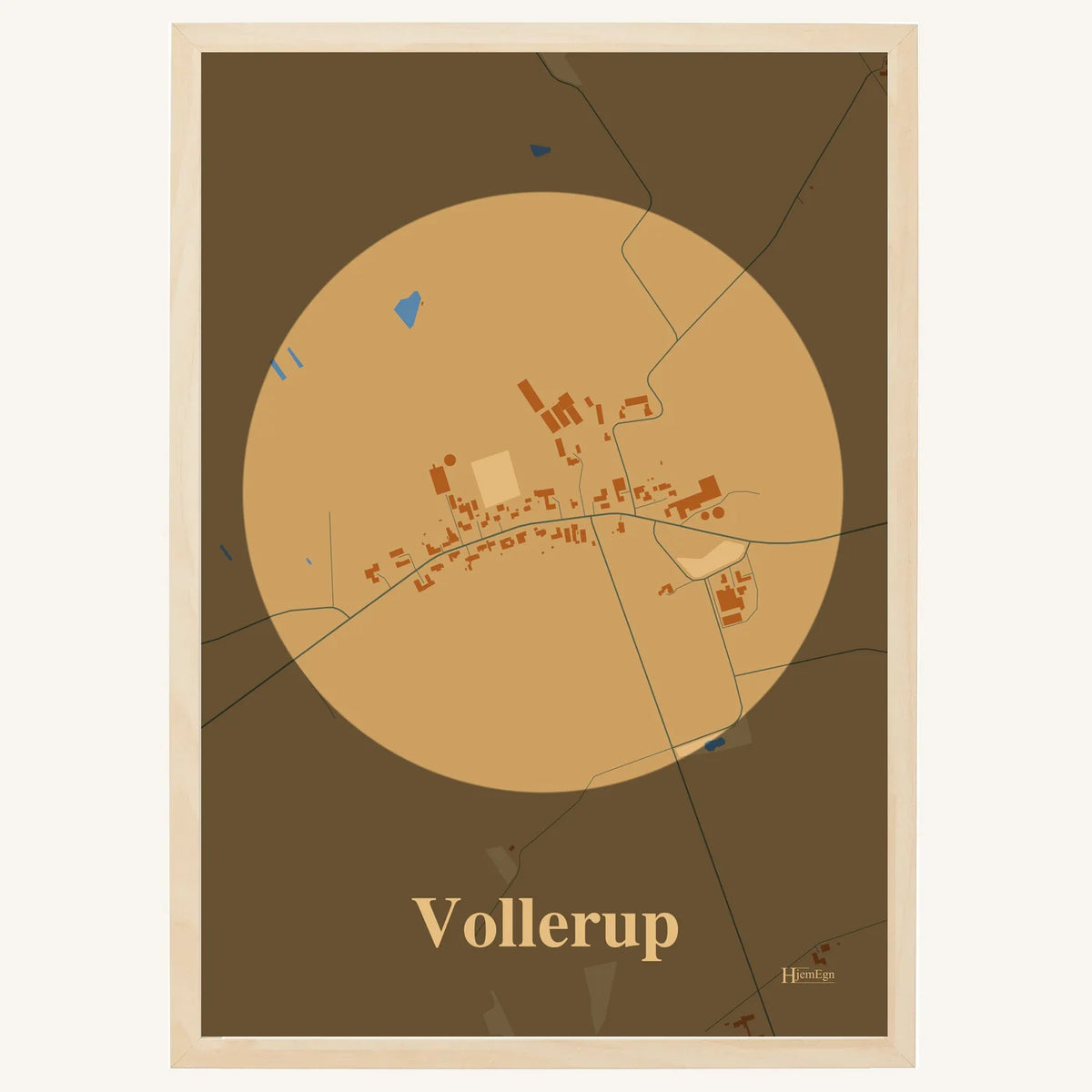 Vollerup plakat – Centrum 2026 – Lys pastel brun