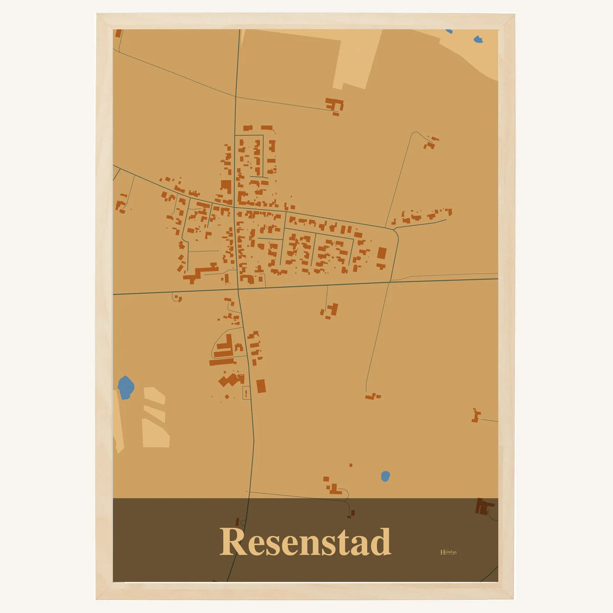 Resenstad plakat – Firkantet 2026 – Lys pastel brun