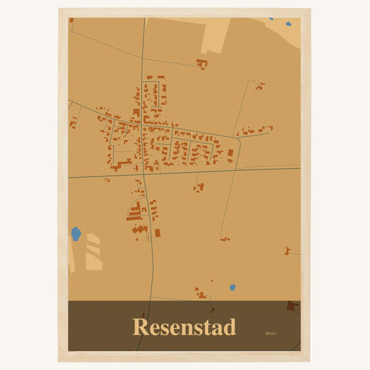 Resenstad plakat – Firkantet 2026 – Lys pastel brun
