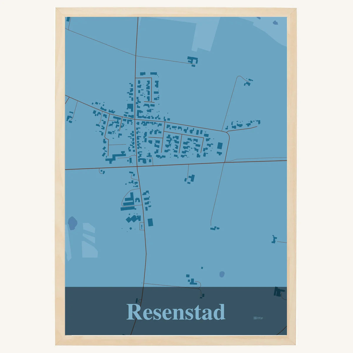 Resenstad plakat – Firkantet 2026 – Lys pastel blå