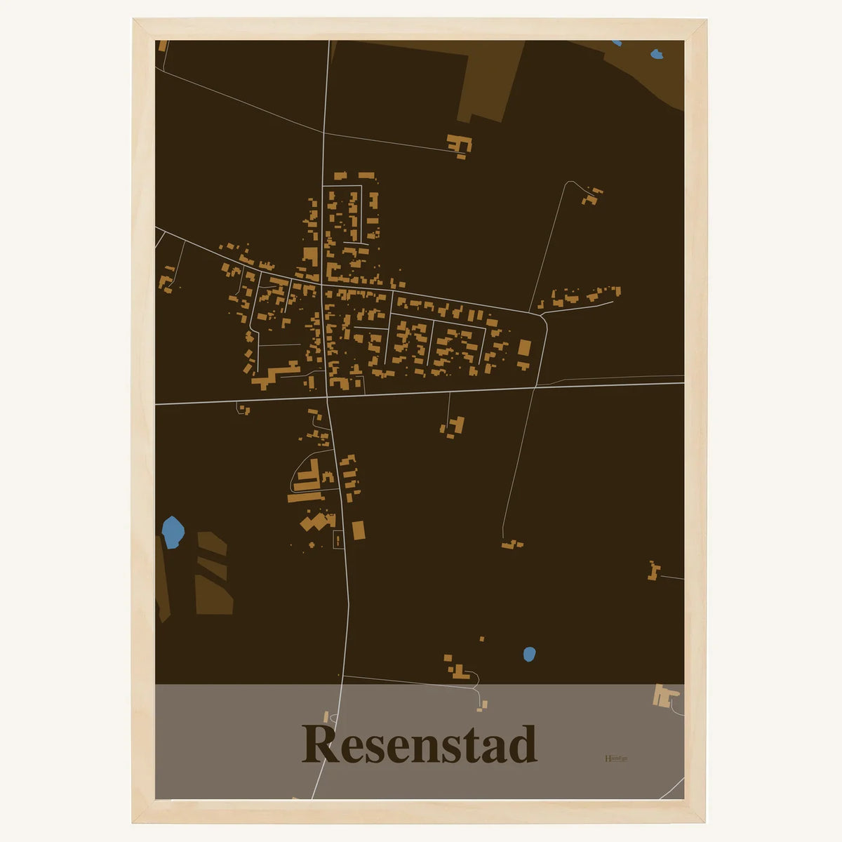 Resenstad plakat – Firkantet 2026 – Mørk brun