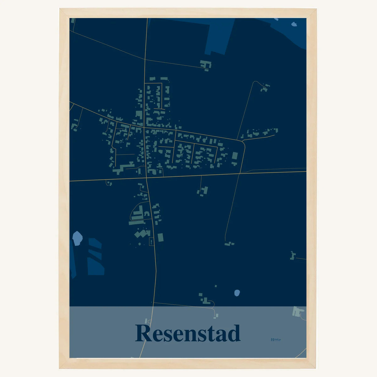 Resenstad plakat – Firkantet 2026 – Mørk blå