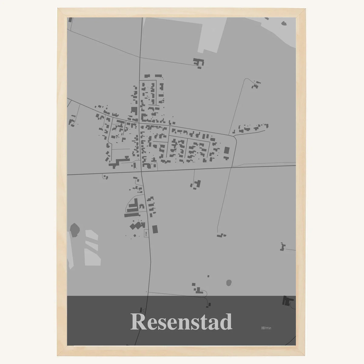 Resenstad plakat – Firkantet 2026 – Lys pastel grå