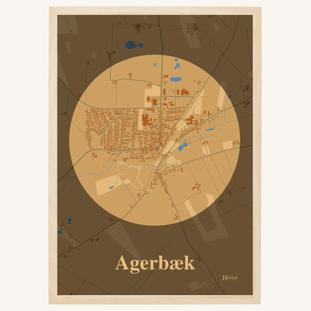Agerbæk plakat – Centrum 2026 – Lys pastel brun