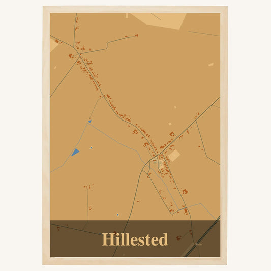 Hillested plakat – Firkantet 2026 – Lys pastel brun