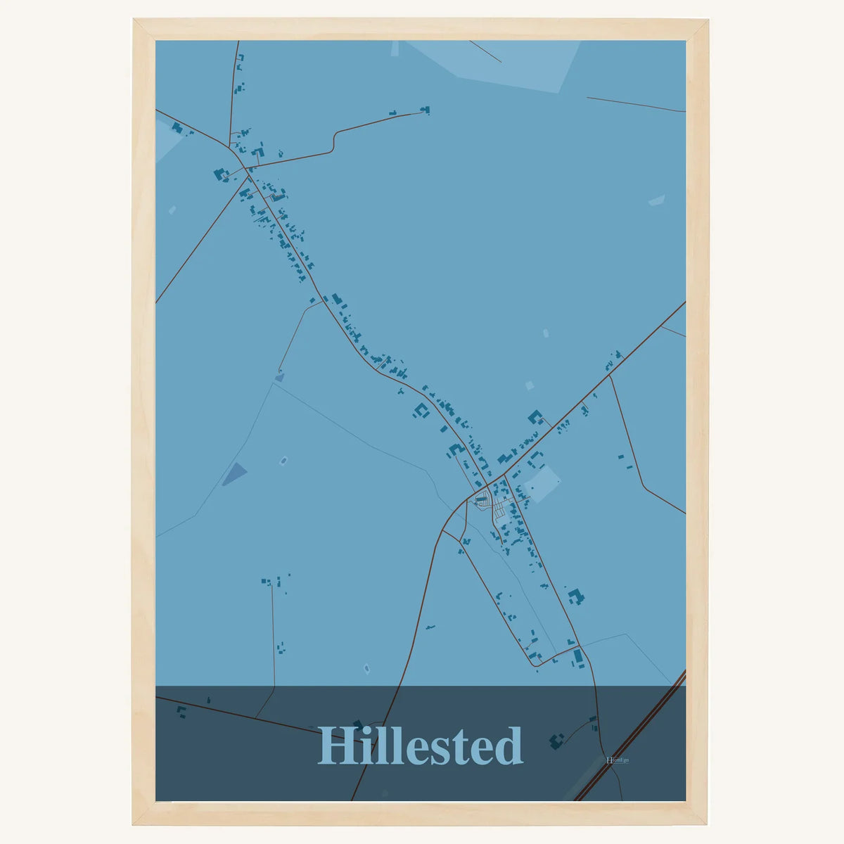 Hillested plakat – Firkantet 2026 – Lys pastel blå