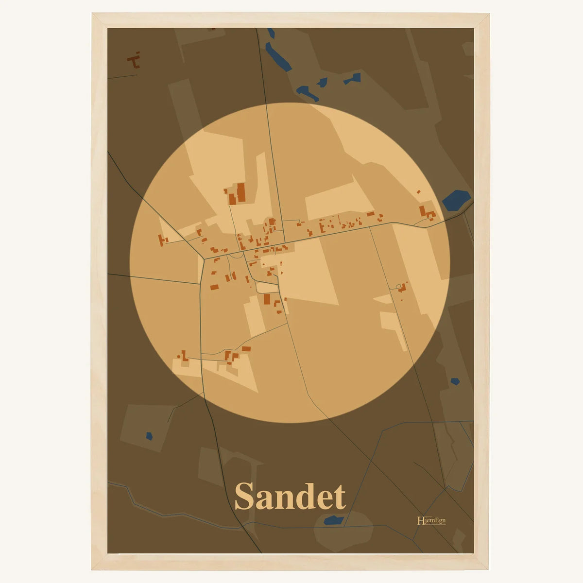 Sandet plakat – Centrum 2026 – Lys pastel brun