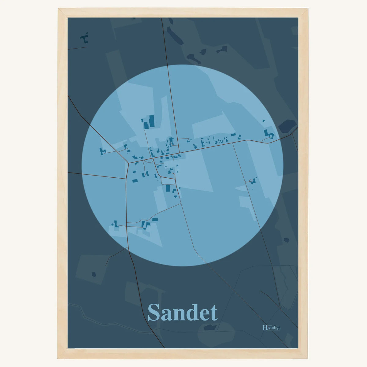 Sandet plakat – Centrum 2026 – Lys pastel blå