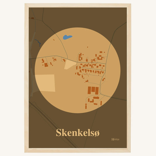 Skenkelsø plakat – Centrum 2026 – Lys pastel brun
