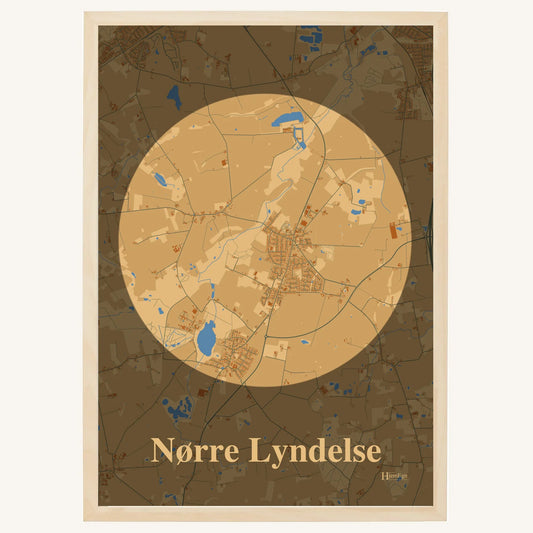 Nørre Lyndelse Plakat – Lys pastel brun