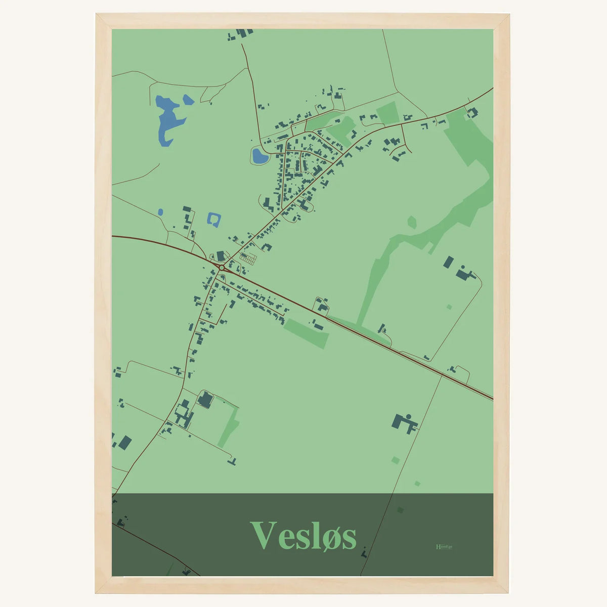 Vesløs plakat – Firkantet 2026 – Lys pastel grøn