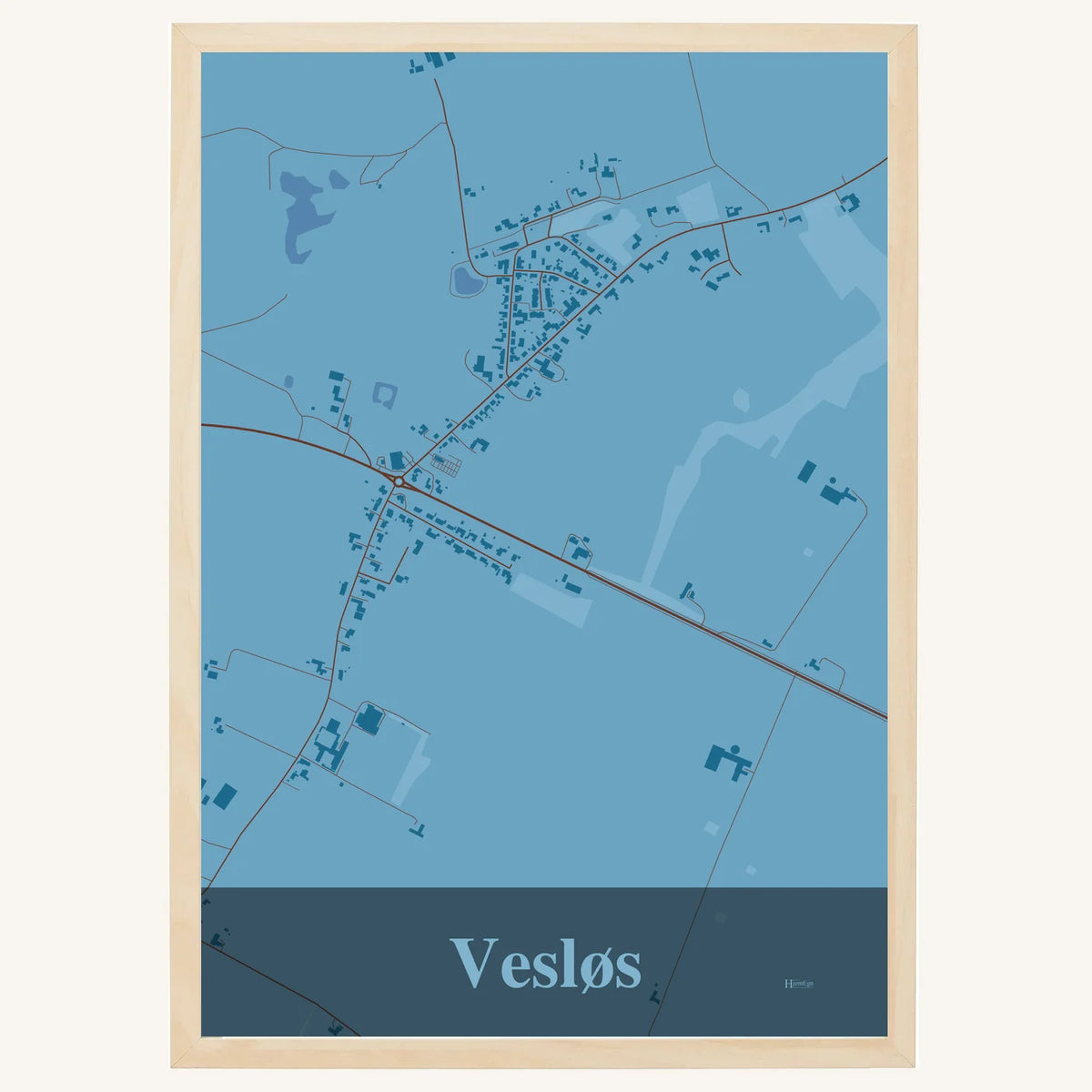 Vesløs plakat – Firkantet 2026 – Lys pastel blå
