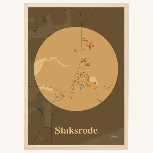 Staksrode plakat – Centrum 2026 – Lys pastel brun