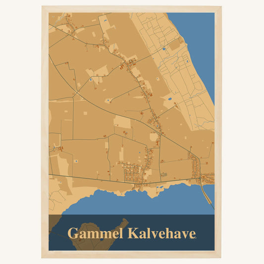 Gammel Kalvehave plakat – Firkantet 2026 – Lys pastel brun