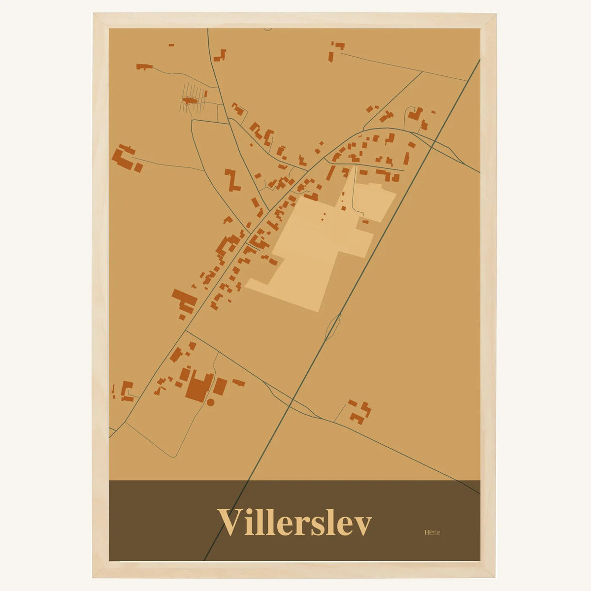 Villerslev plakat – Firkantet 2026 – Lys pastel brun