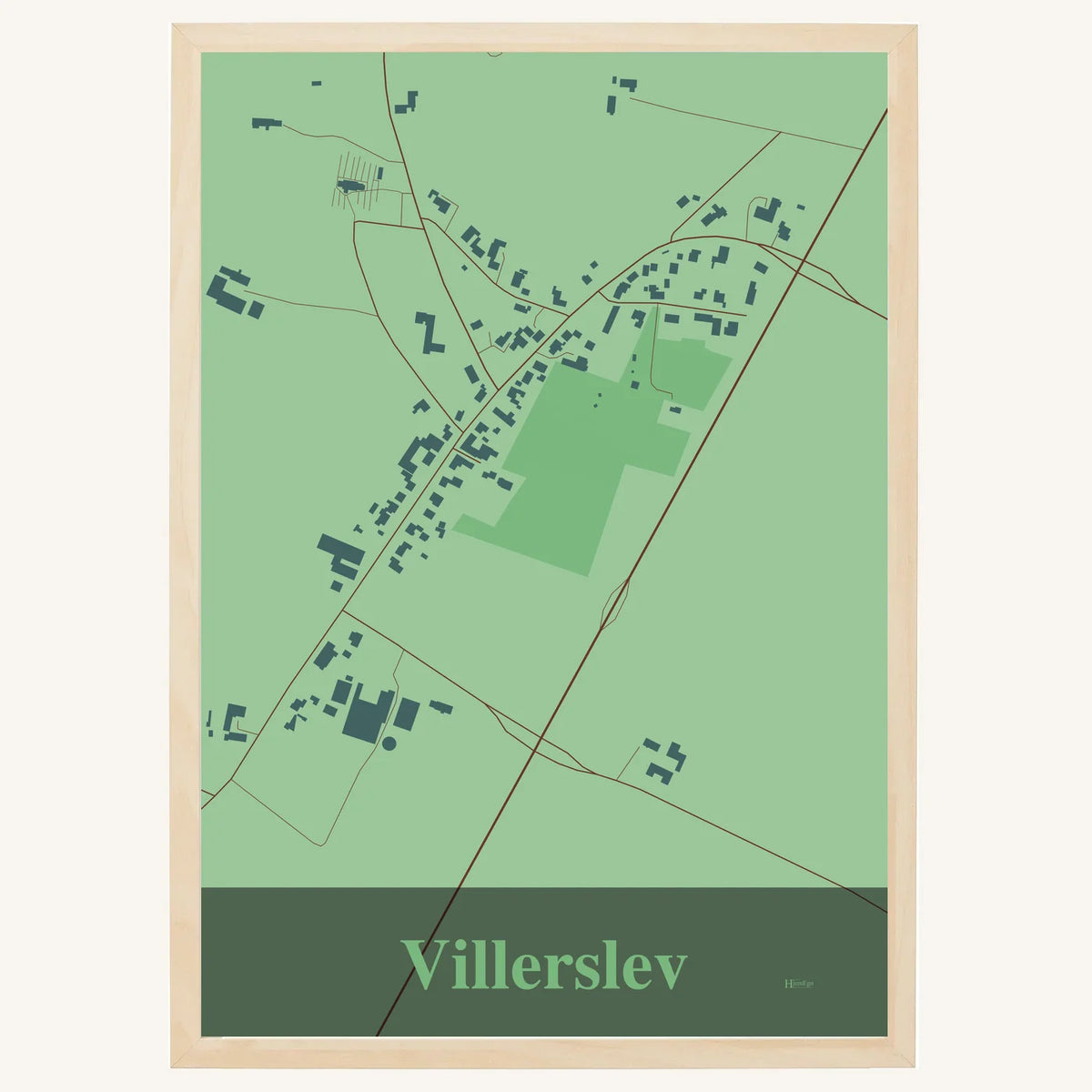 Villerslev plakat – Firkantet 2026 – Lys pastel grøn
