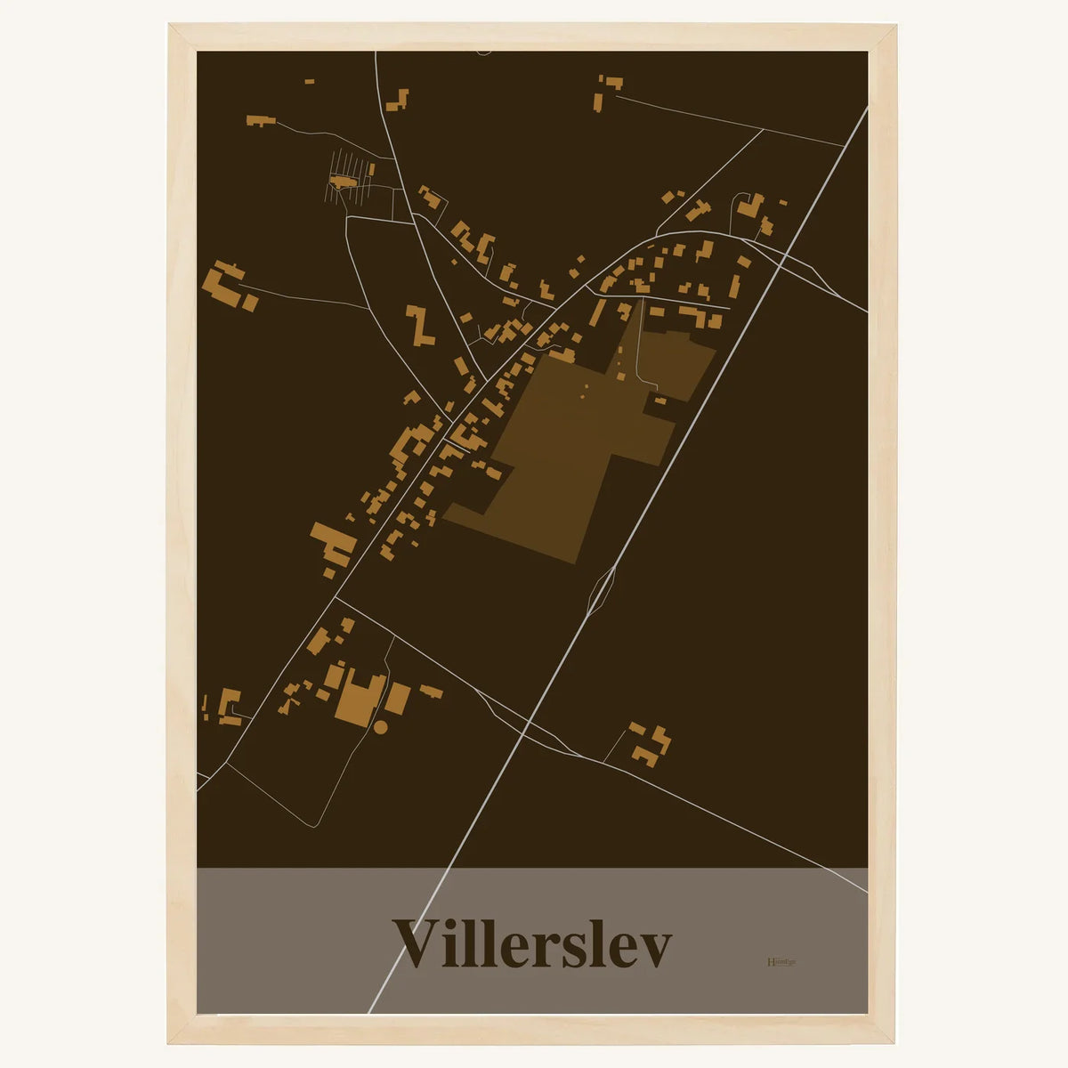 Villerslev plakat – Firkantet 2026 – Mørk brun