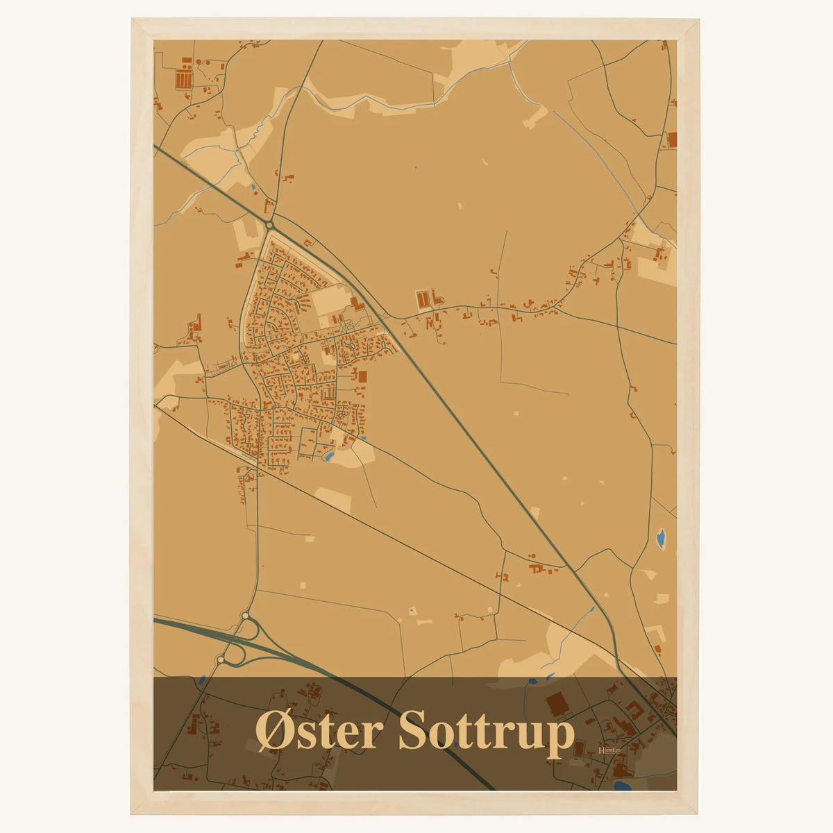 Øster Sottrup plakat – Firkantet 2026 – Lys pastel brun