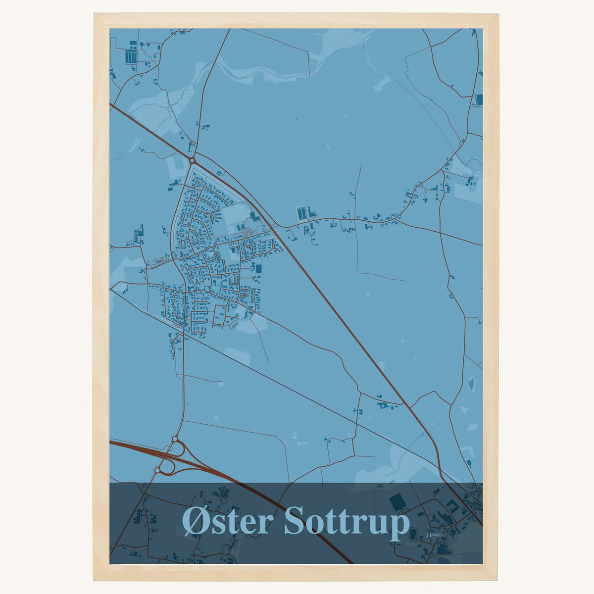 Øster Sottrup plakat – Firkantet 2026 – Lys pastel blå