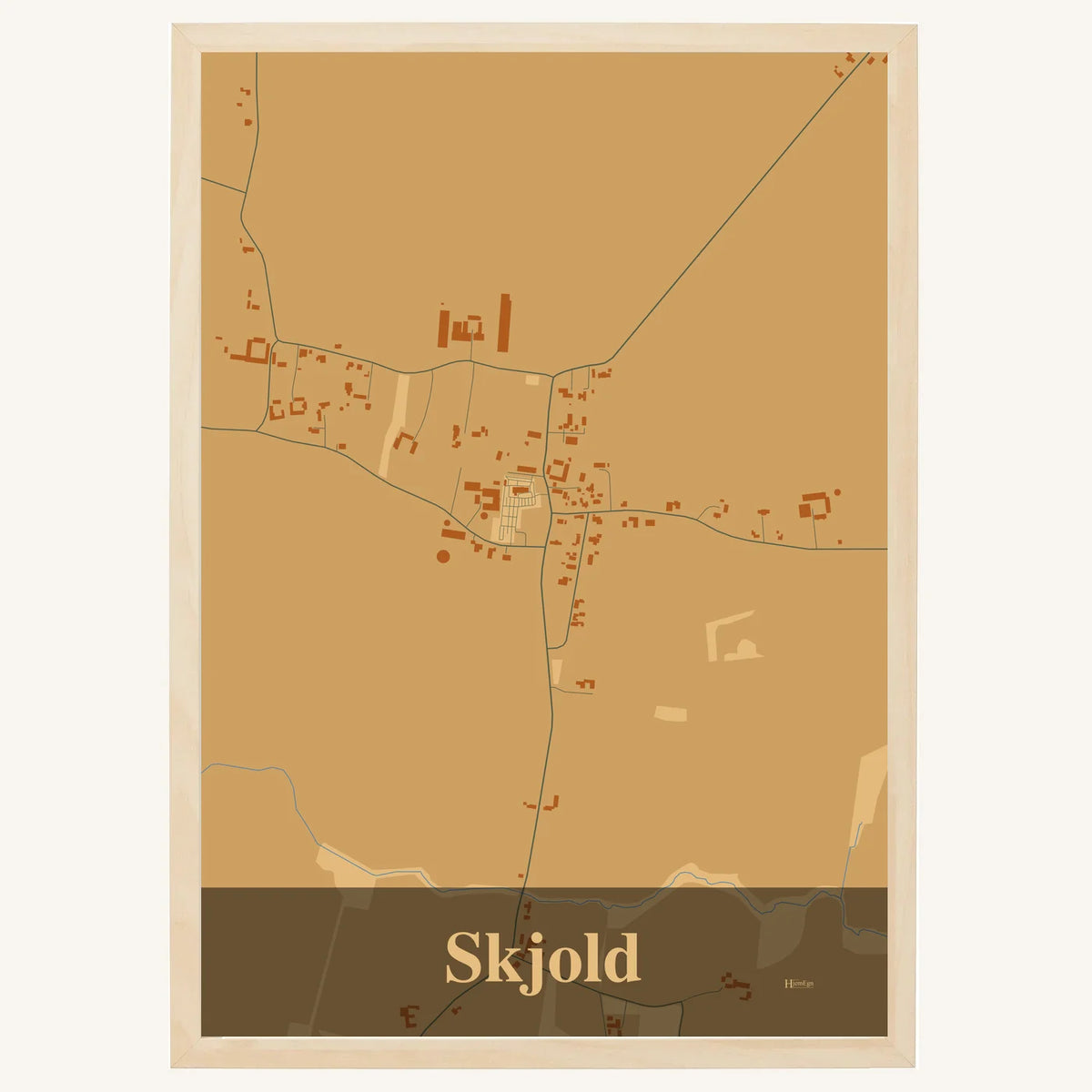 Skjold plakat – Firkantet 2026 – Lys pastel brun