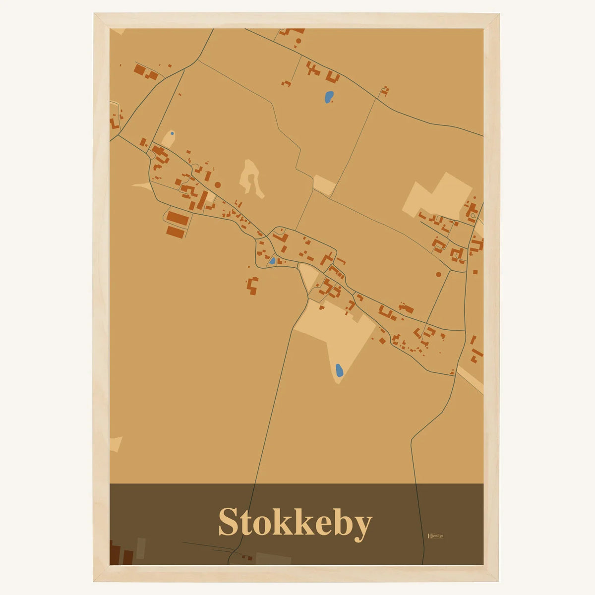 Stokkeby plakat – Firkantet 2026 – Lys pastel brun