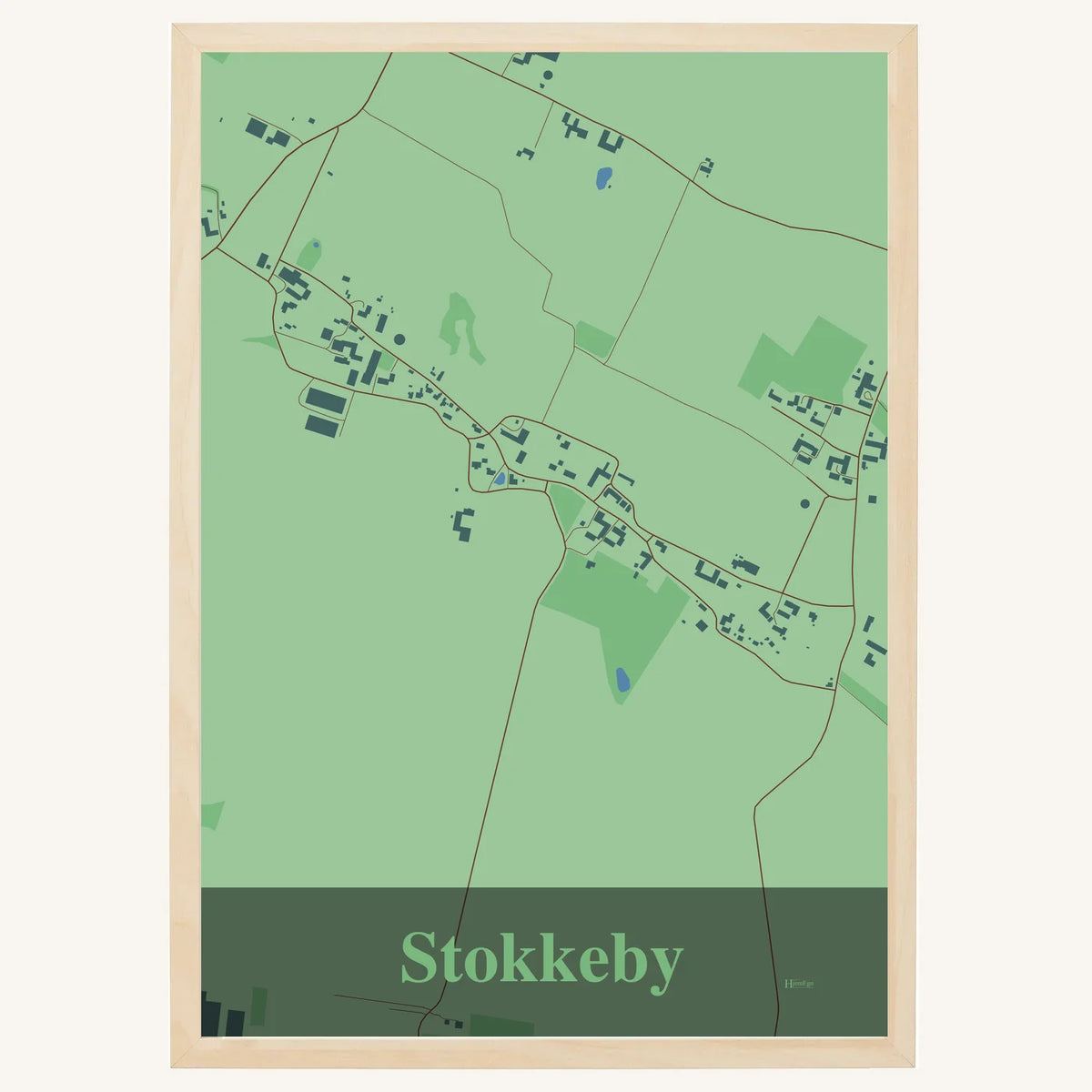 Stokkeby plakat – Firkantet 2026 – Lys pastel grøn