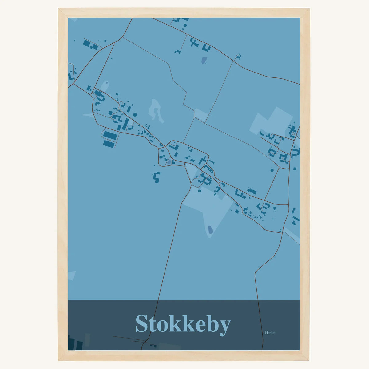 Stokkeby plakat – Firkantet 2026 – Lys pastel blå