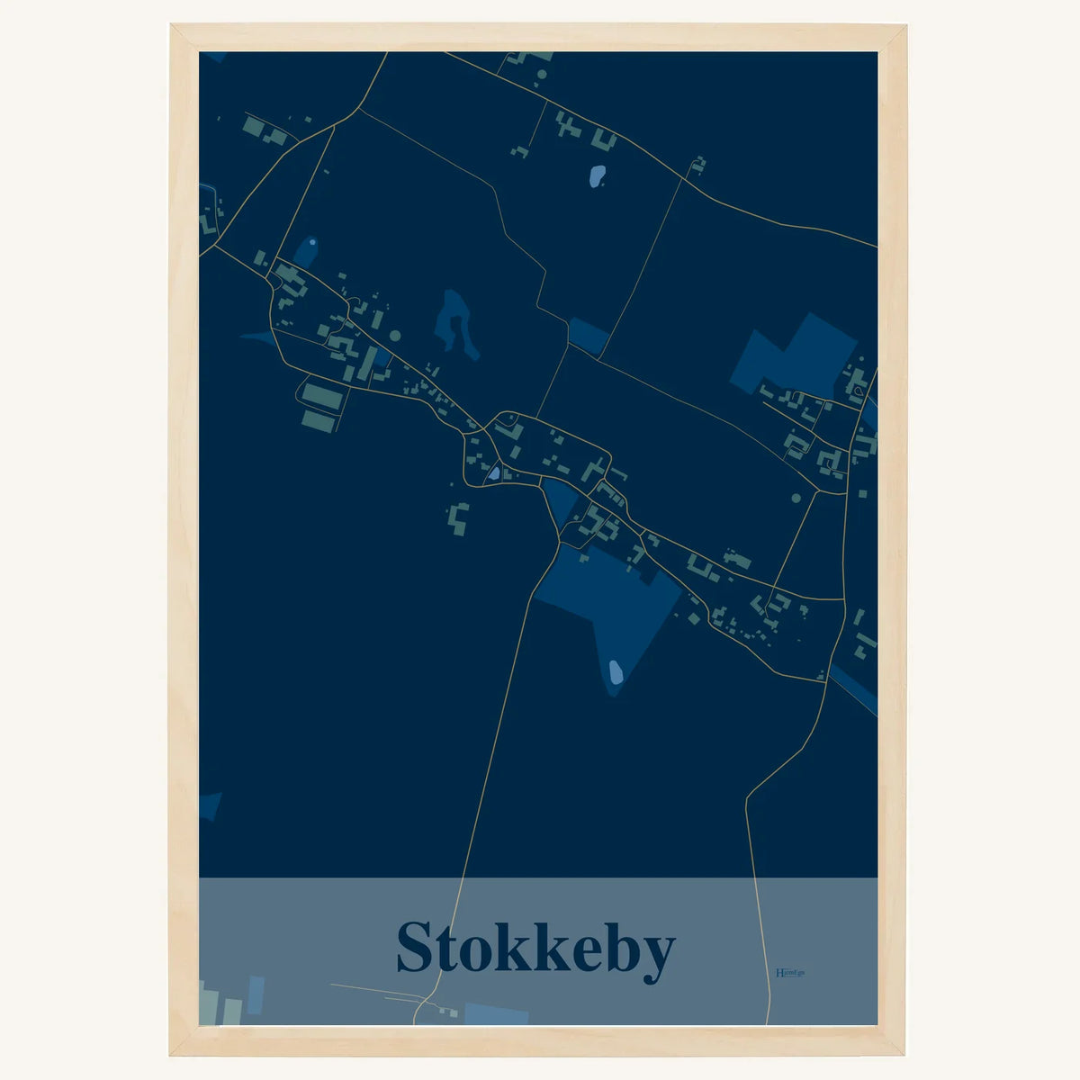 Stokkeby plakat – Firkantet 2026 – Mørk blå