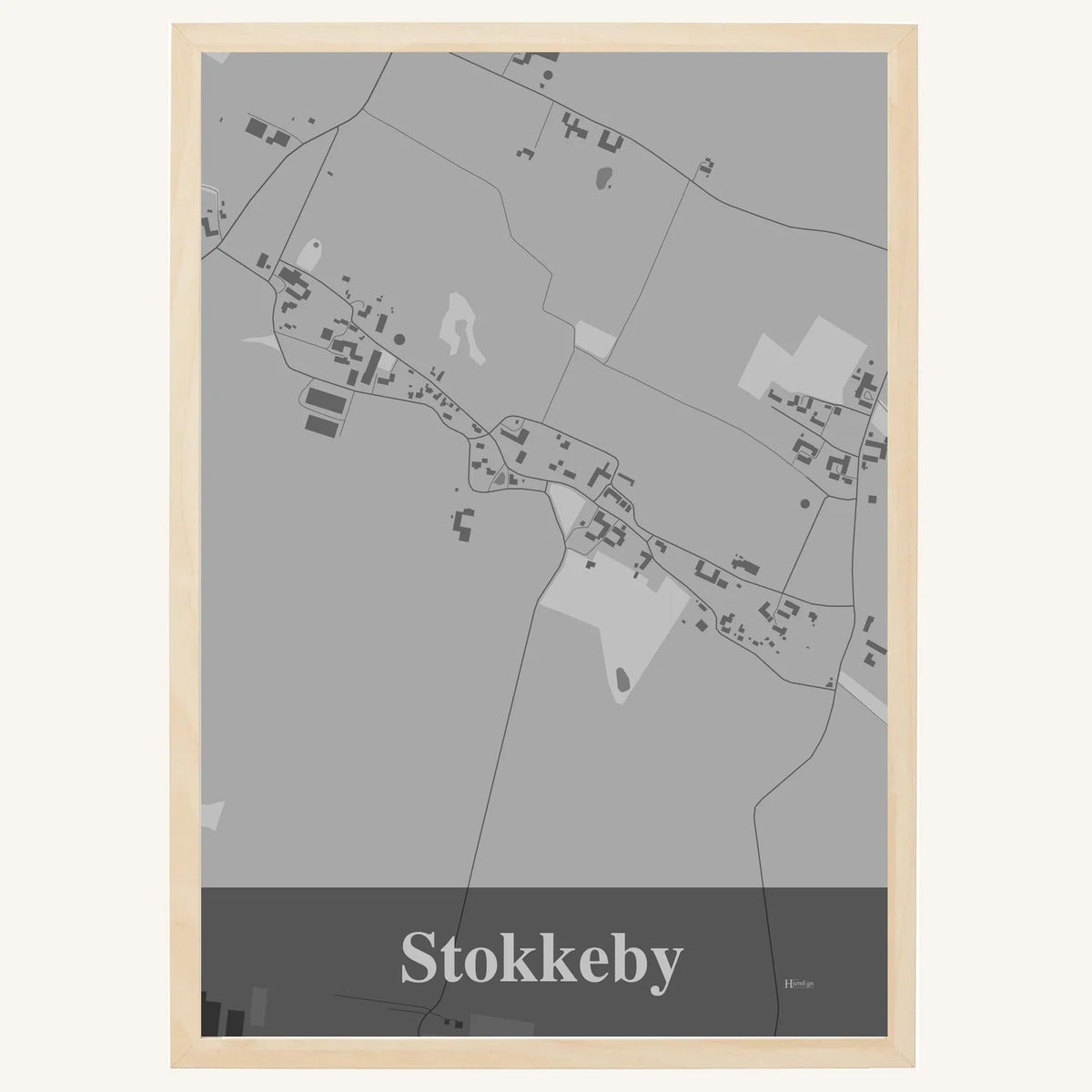 Stokkeby plakat – Firkantet 2026 – Lys pastel grå