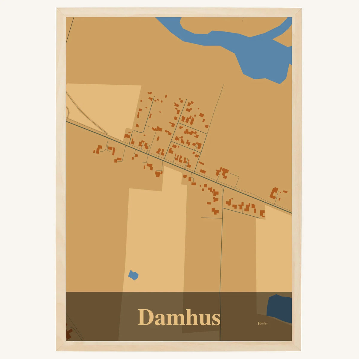 Damhus plakat – Firkantet 2026 – Lys pastel brun