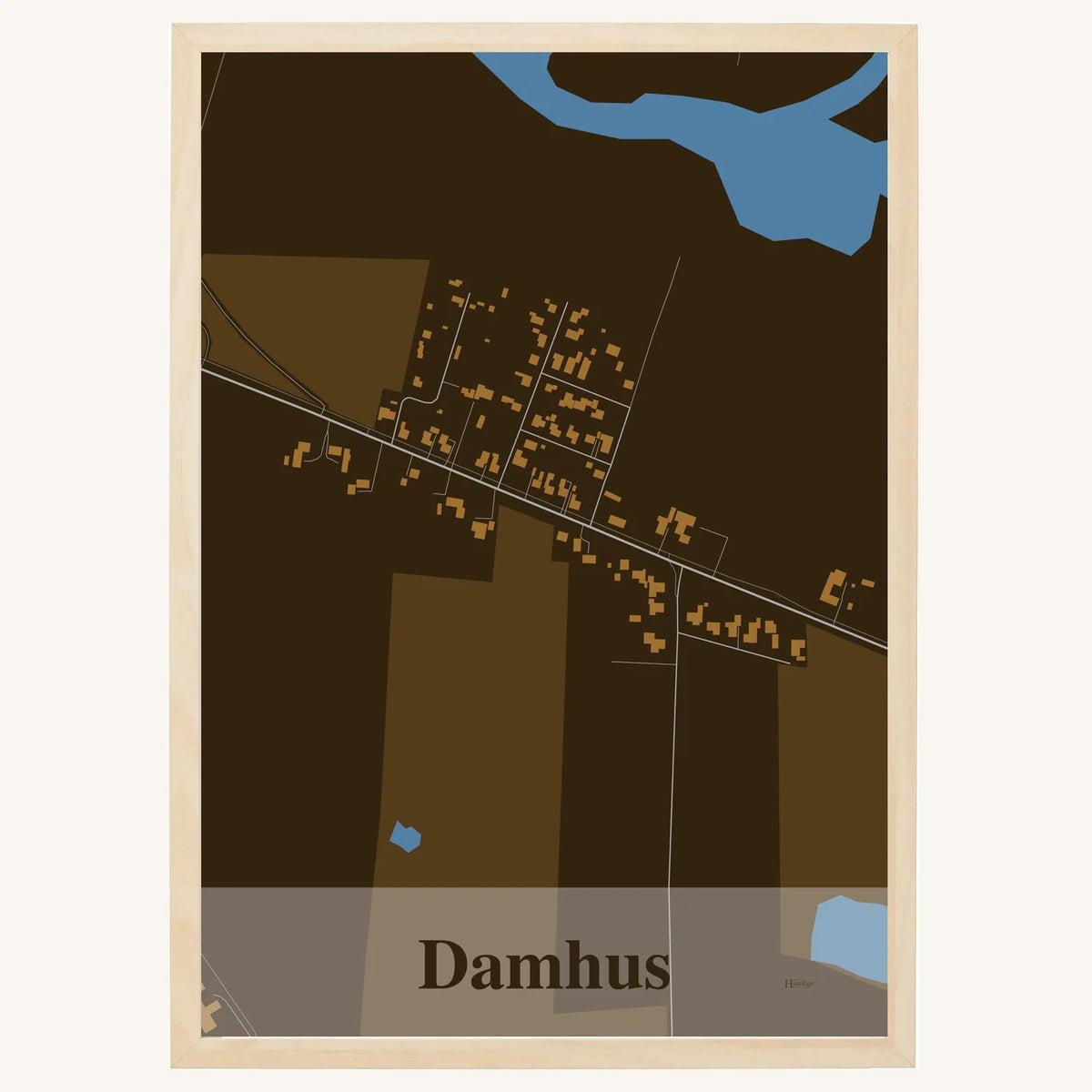 Damhus plakat – Firkantet 2026 – Mørk brun