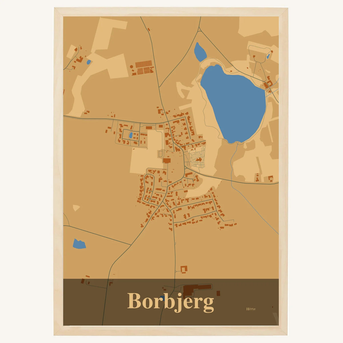 Borbjerg plakat – Firkantet 2026 – Lys pastel brun