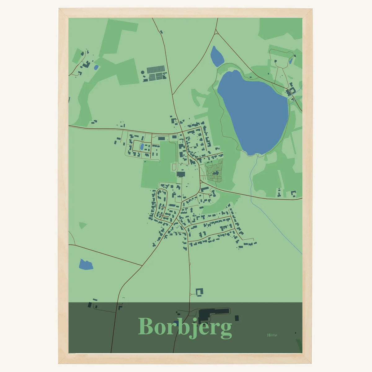Borbjerg plakat – Firkantet 2026 – Lys pastel grøn