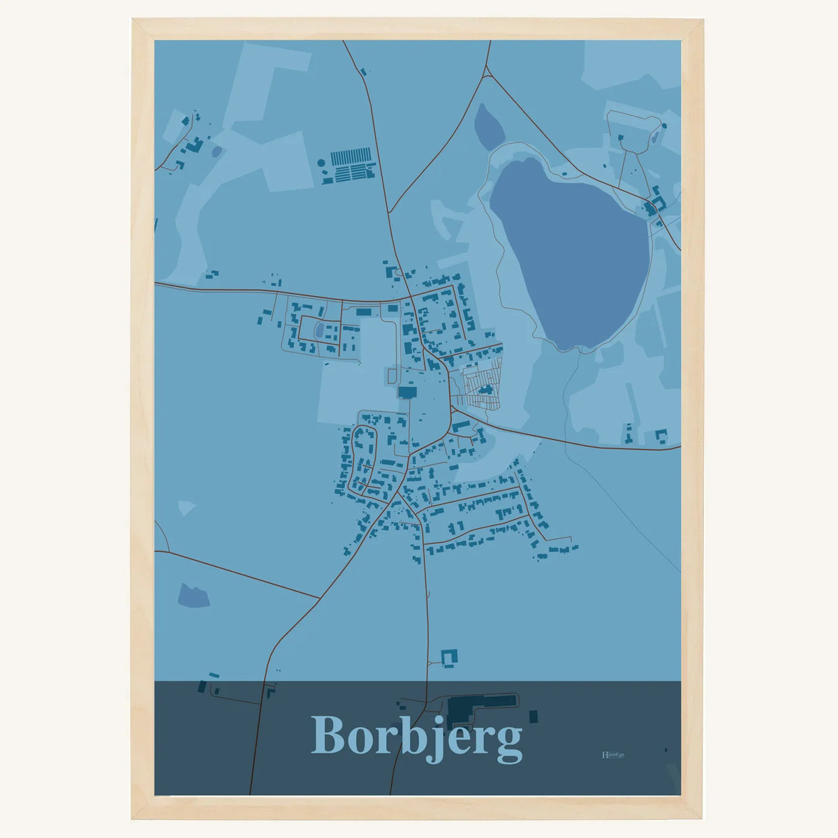Borbjerg plakat – Firkantet 2026 – Lys pastel blå