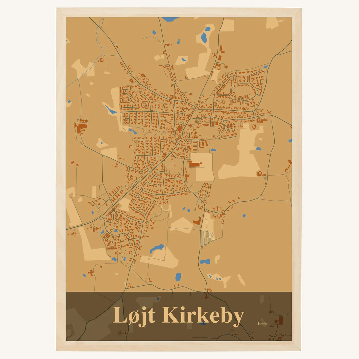 Løjt Kirkeby plakat – Firkantet 2026 – Lys pastel brun