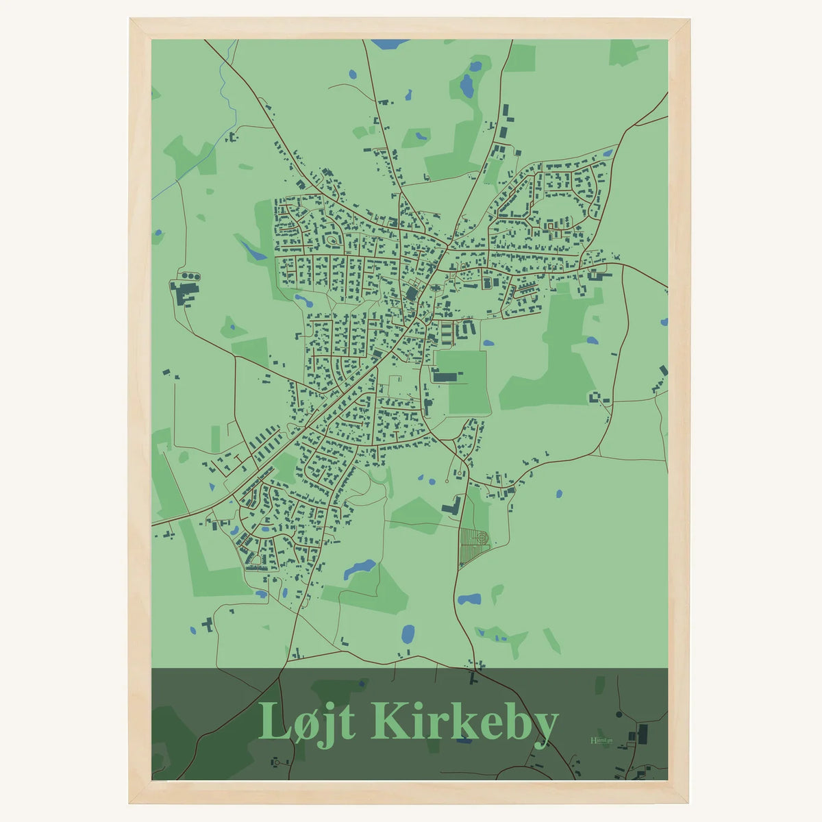 Løjt Kirkeby plakat – Firkantet 2026 – Lys pastel grøn