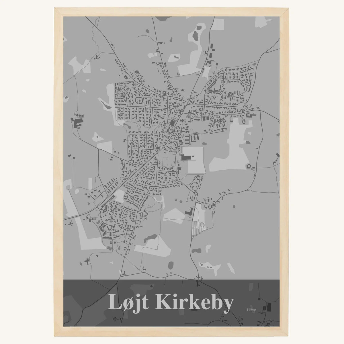 Løjt Kirkeby plakat – Firkantet 2026 – Lys pastel grå