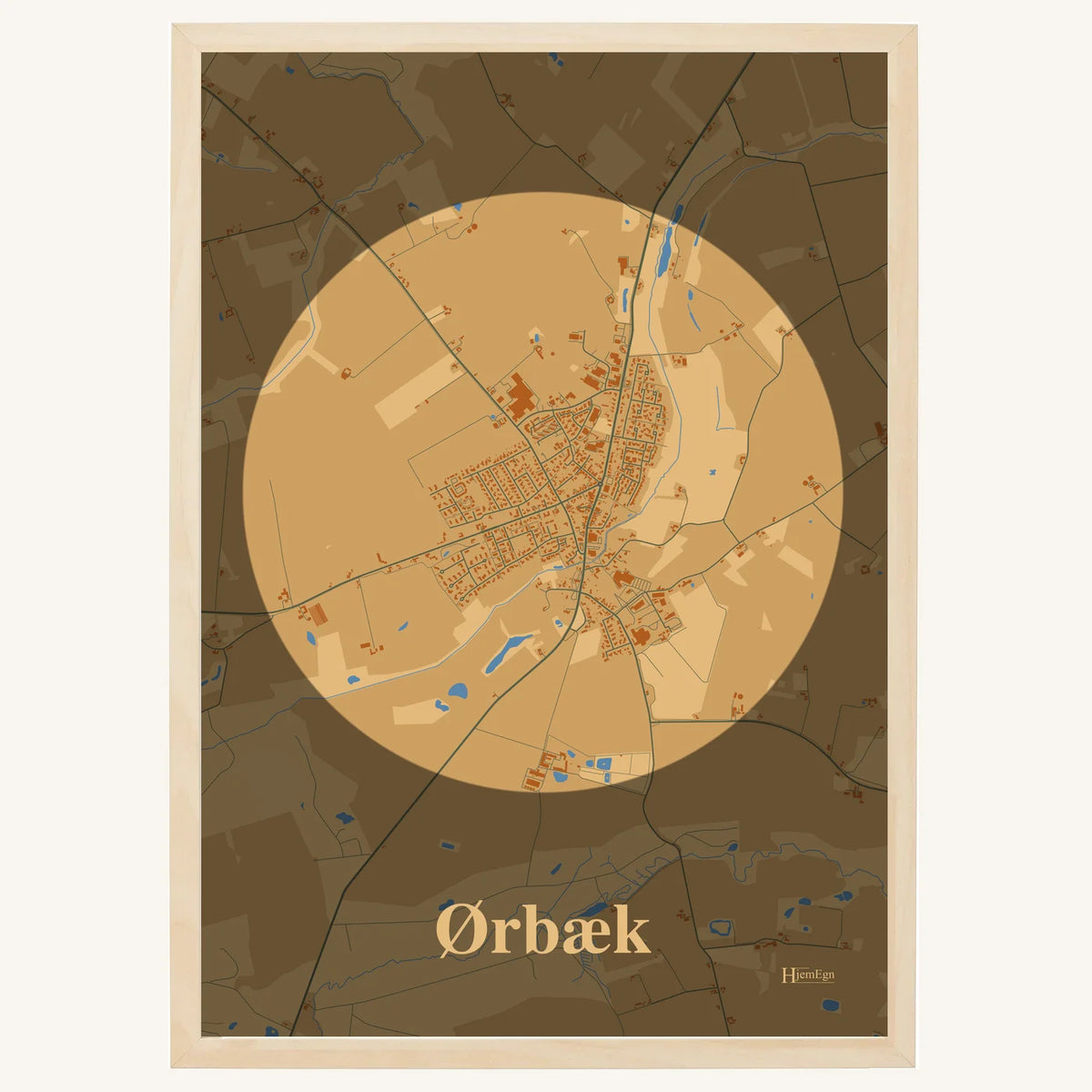 Ørbæk plakat – Centrum 2026 – Lys pastel brun