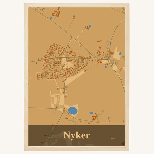 Nyker plakat – Firkantet 2026 – Lys pastel brun