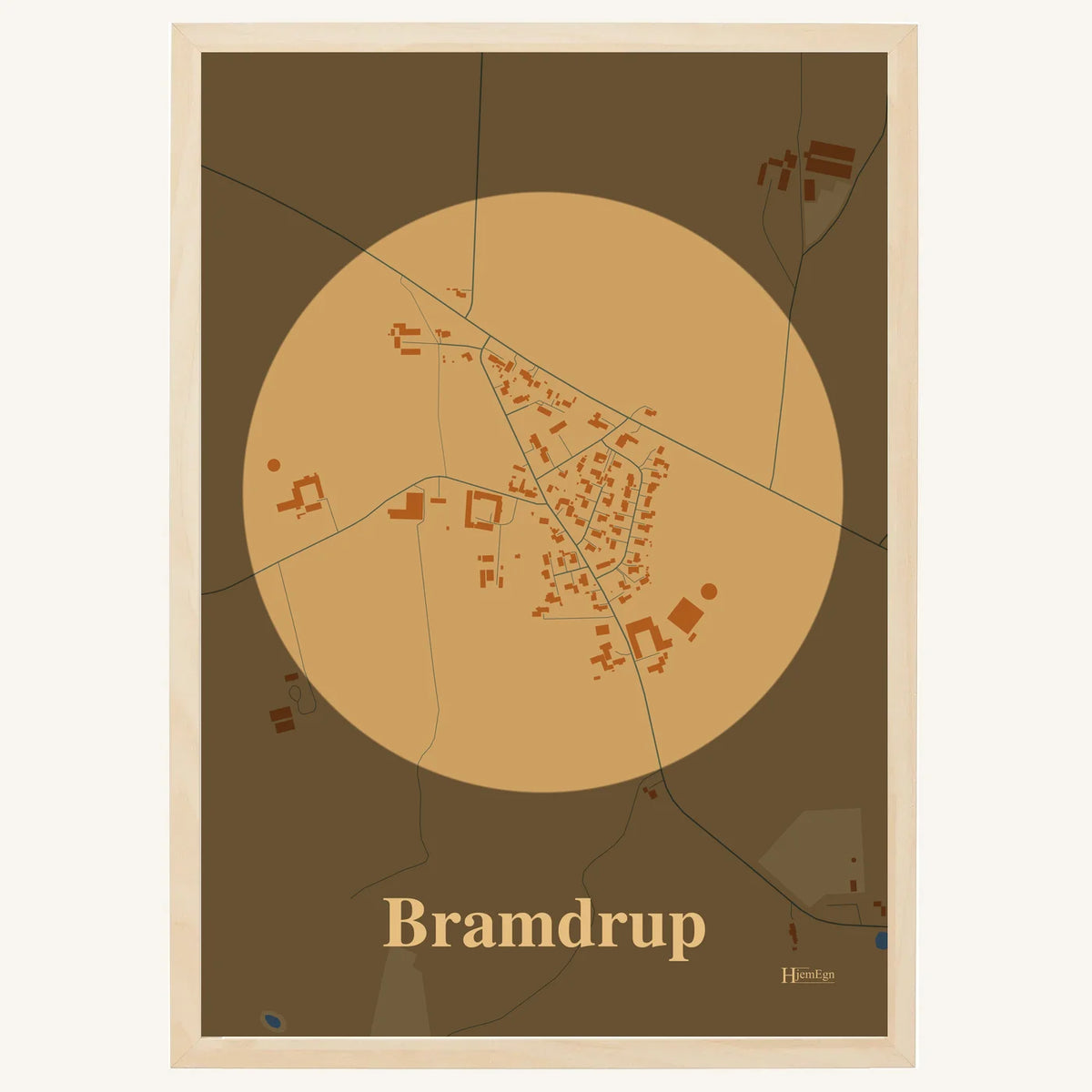 Bramdrup plakat – Centrum 2026 – Lys pastel brun