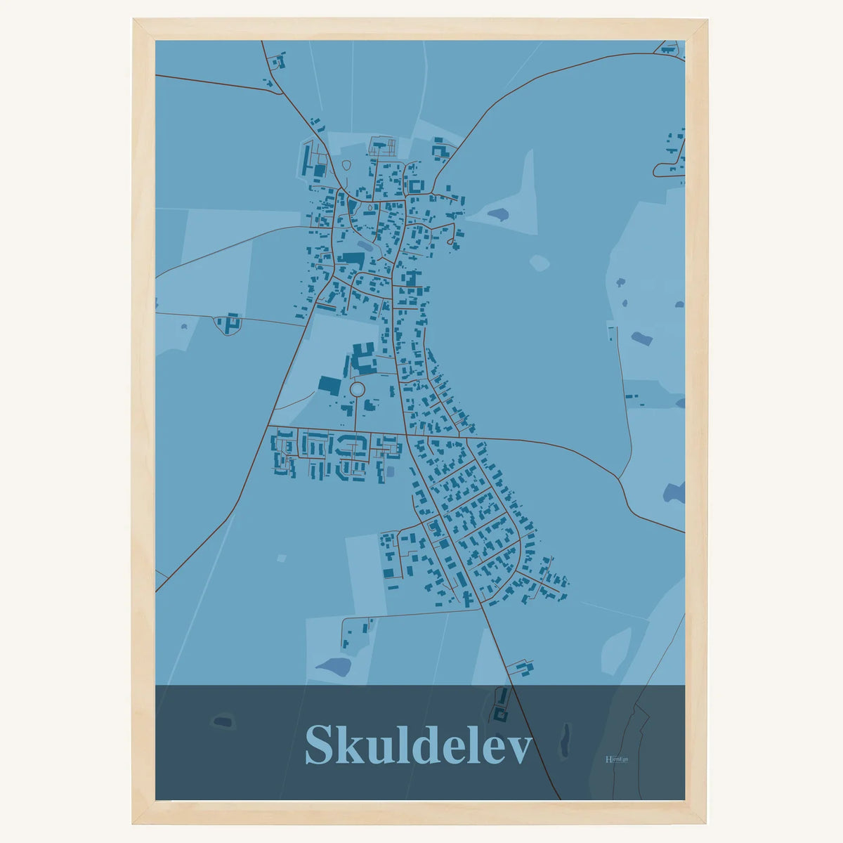 Skuldelev plakat – Firkantet 2026 – Lys pastel blå