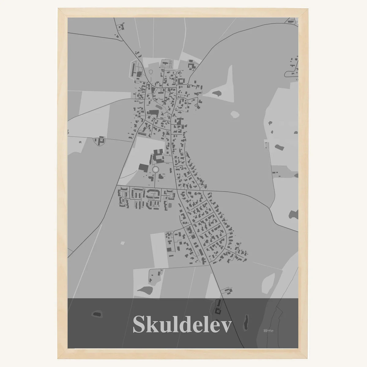 Skuldelev plakat – Firkantet 2026 – Lys pastel grå