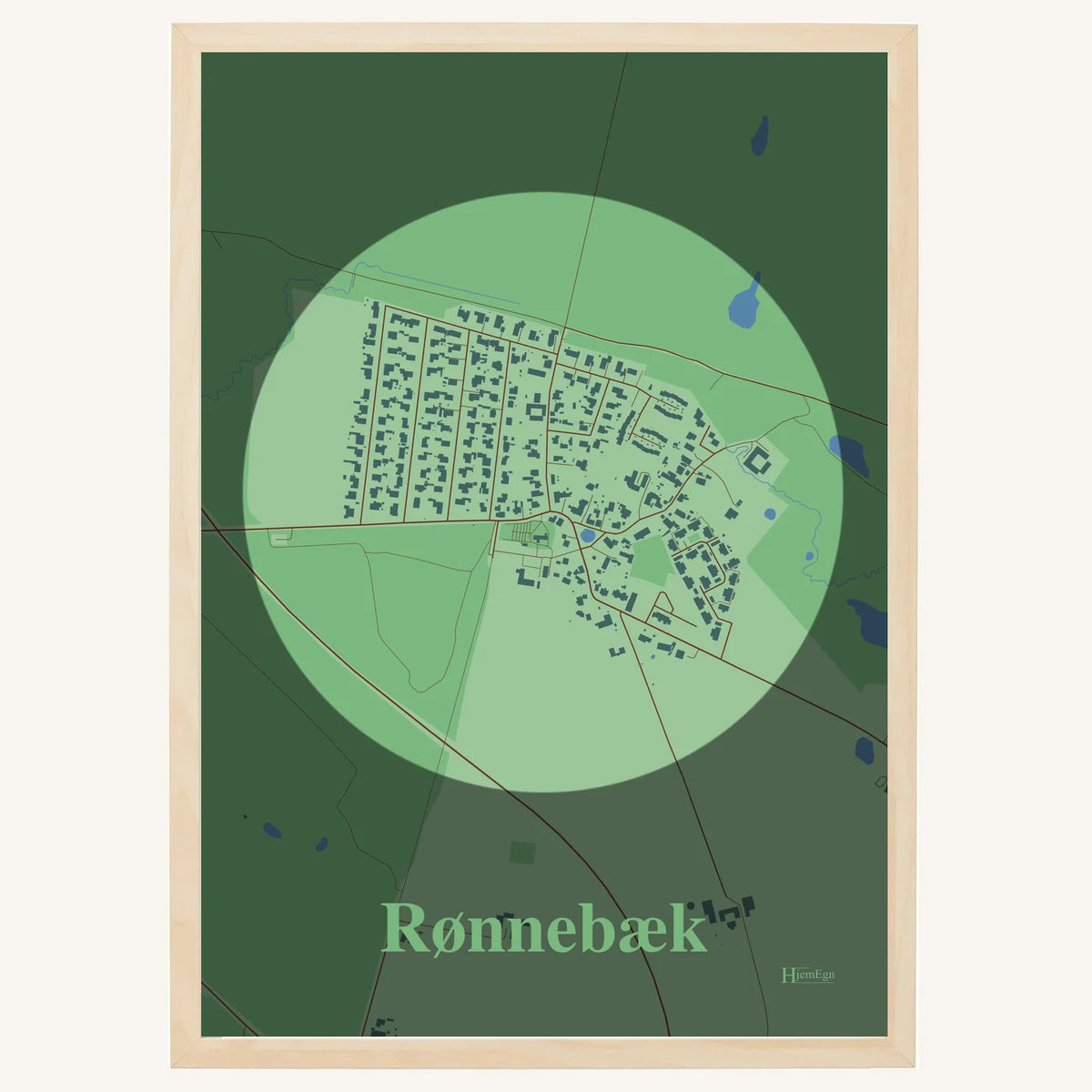 Rønnebæk plakat – Centrum 2026 – Lys pastel grøn