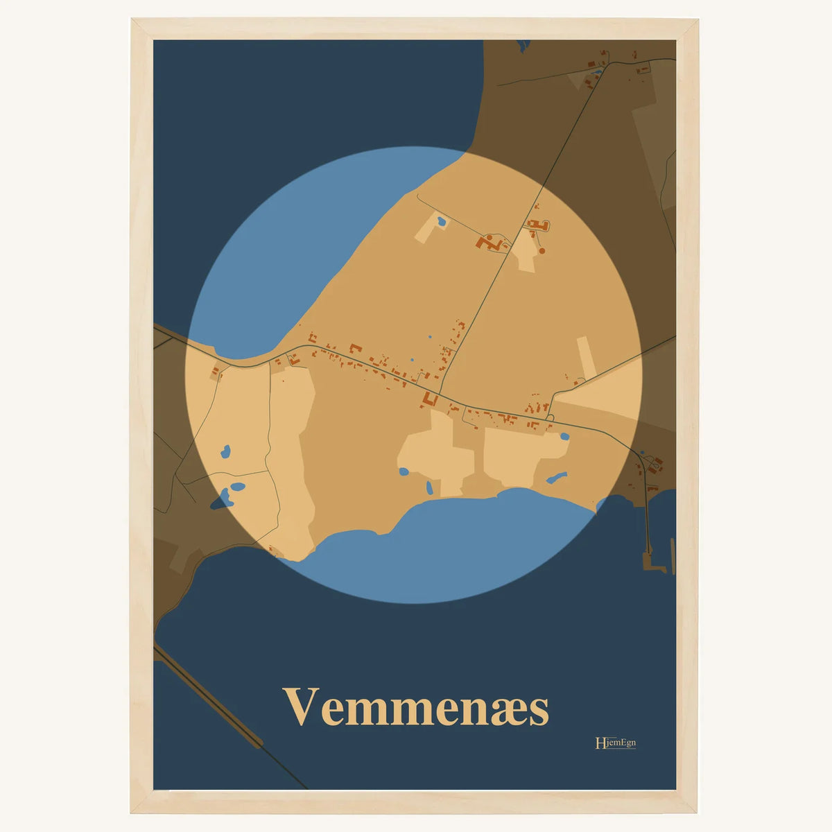 Vemmenæs plakat – Centrum 2026 – Lys pastel brun