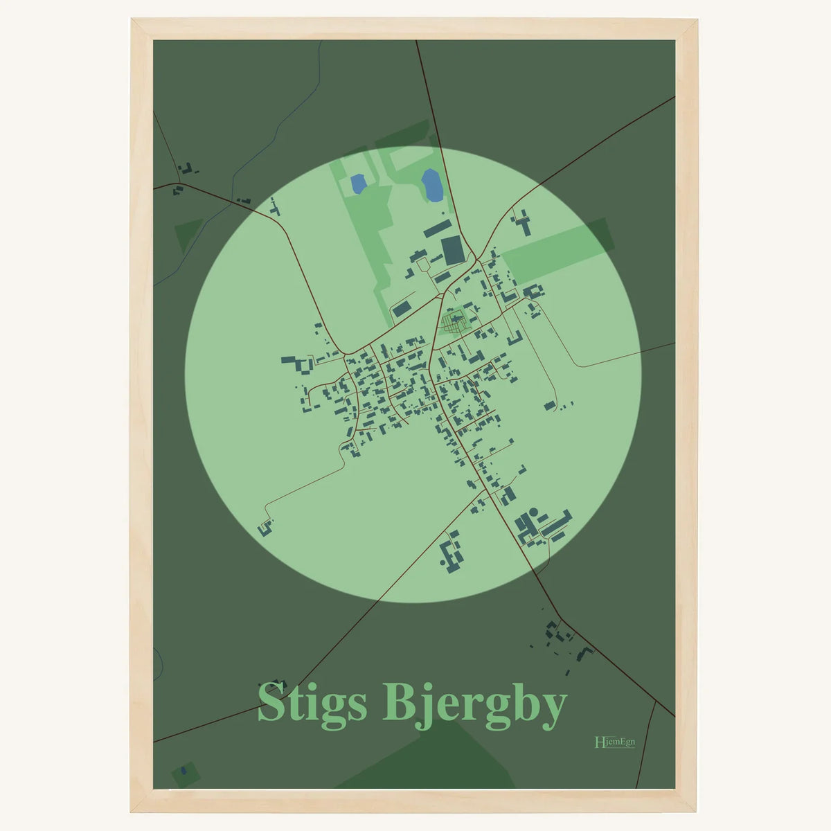 Stigs Bjergby plakat – Centrum 2026 – Lys pastel grøn
