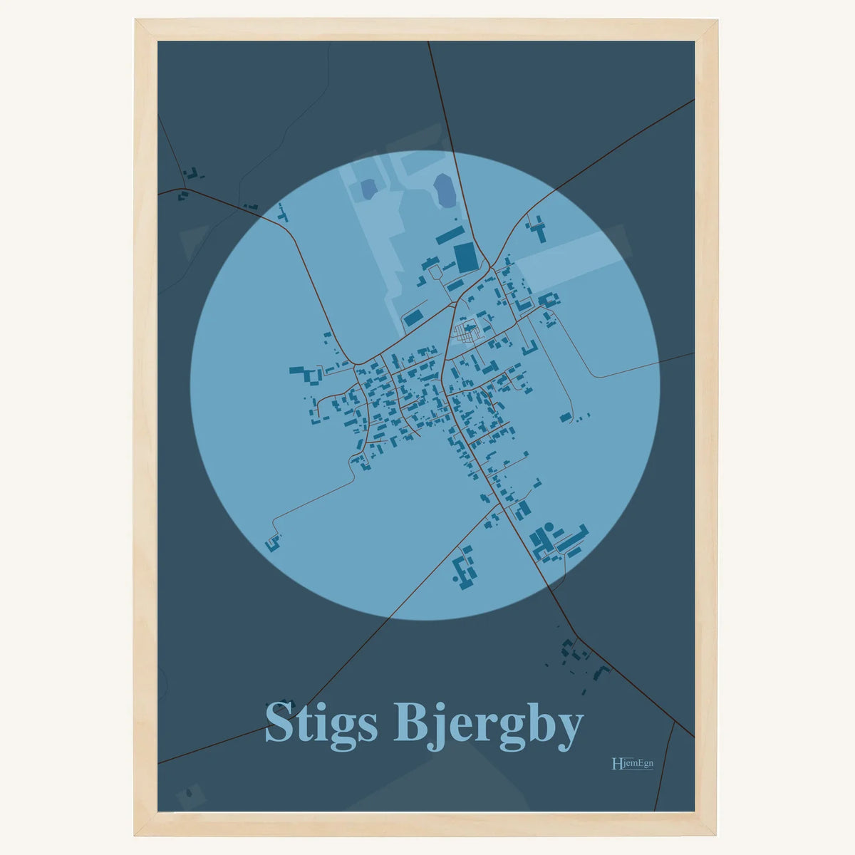 Stigs Bjergby plakat – Centrum 2026 – Lys pastel blå