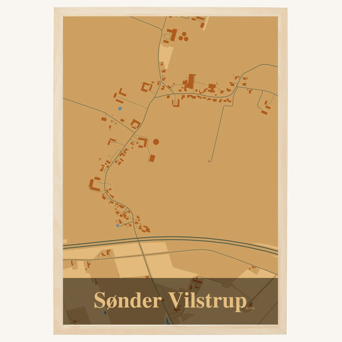 Sønder Vilstrup plakat – Firkantet 2026 – Lys pastel brun